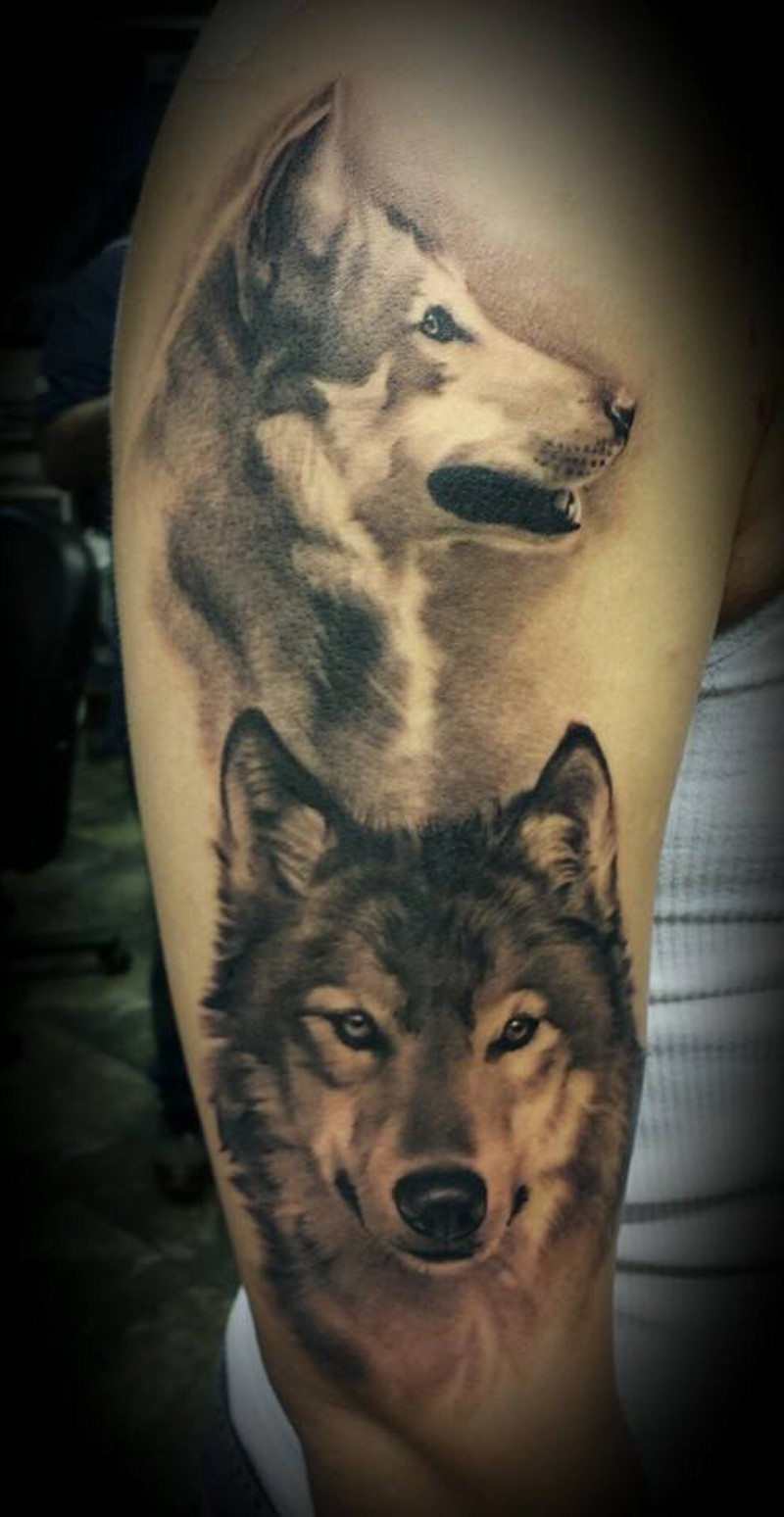 好看的手臂狼纹身图案第1张