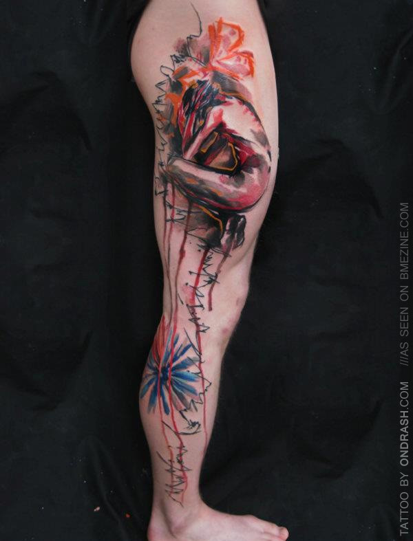 性感大腿纹身身材美女图案第1张