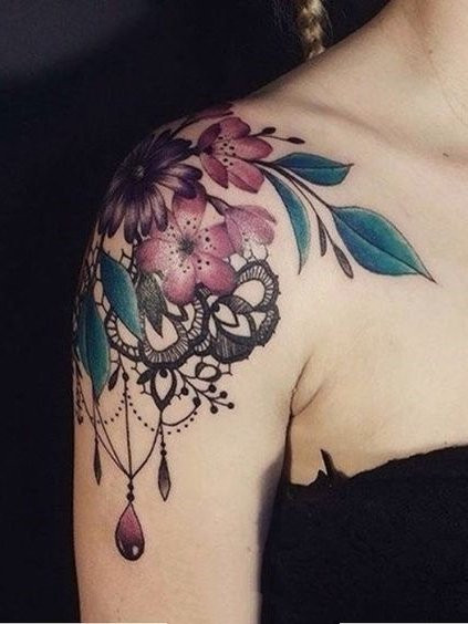 好看的手臂花朵纹身图案第1张