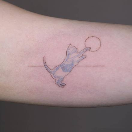 手臂个性小猫图片纹身第1张