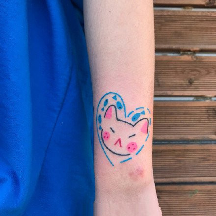 手臂可爱动物纹身图片第1张
