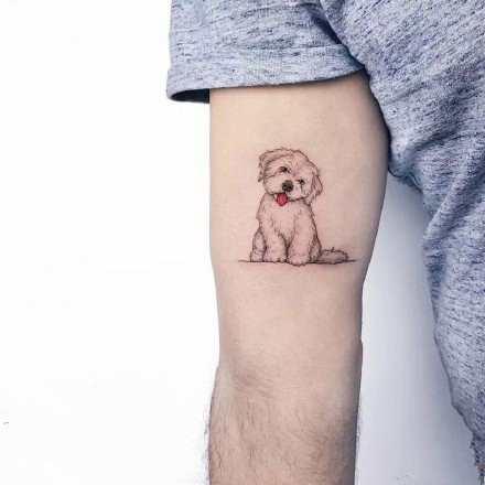 个性手臂狗纹身图案第1张