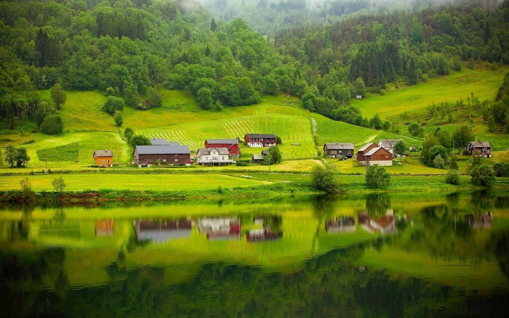 挪威优美安静小村庄异国风光摄影图片第4张