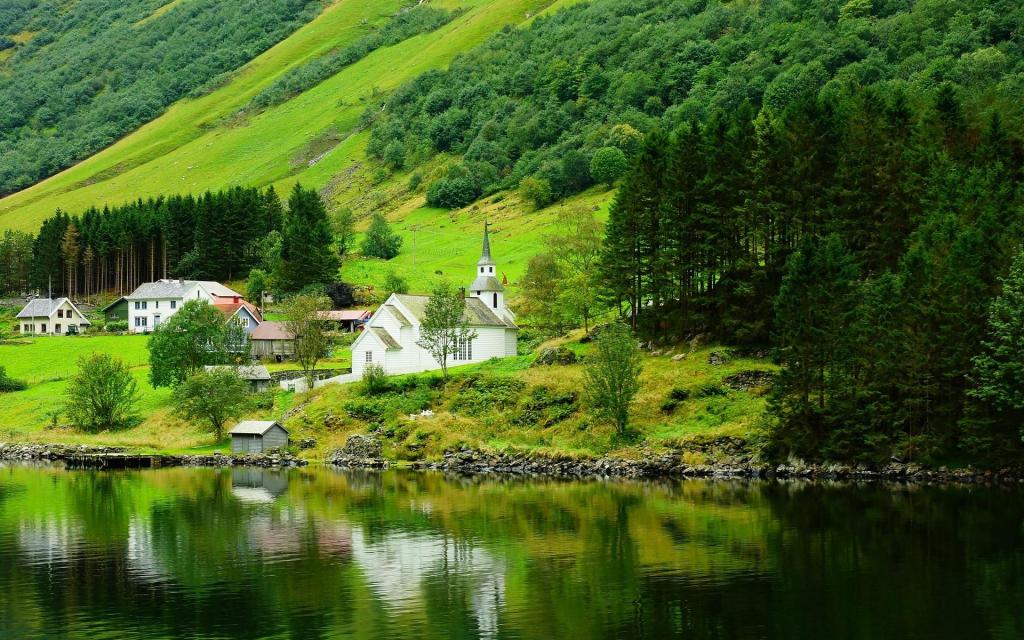 挪威优美安静小村庄异国风光摄影图片第7张