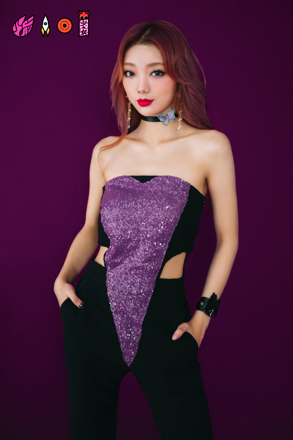火箭少女101魅惑紫色时尚写真图片第9张