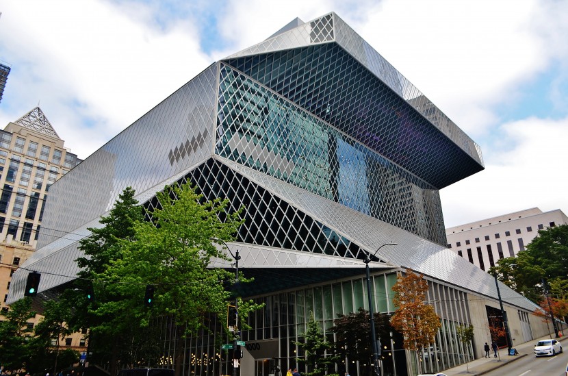 西雅图中央图书馆建筑风景壁纸大全第1张