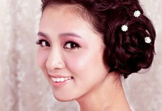 韩式新娘盘发简单发型图片 新娘花苞头造型