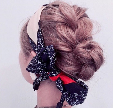 日本女生发型丝巾发带编发图片欣赏 日本女生发型丝巾发带编发图片视频