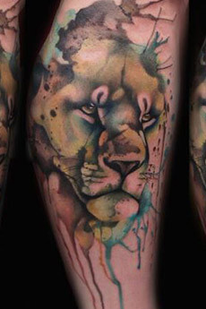 威武纹身狮子头图片