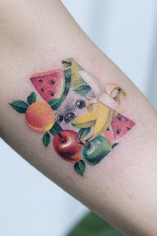 全是水果的小清新纹身图片