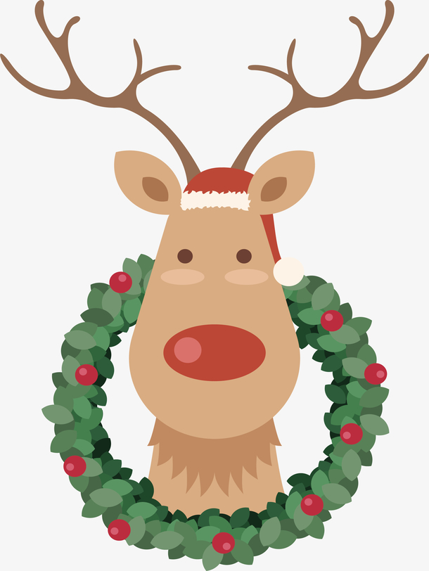 最新圣诞驯鹿图片卡通大全 8张圣诞节驯鹿可爱图片第3张
